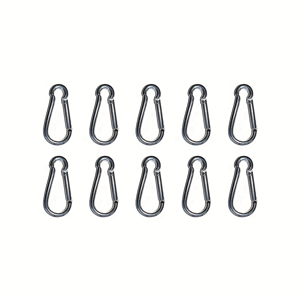 10pcs Stainless Steel Carabiner Clip Spring Snap Hooks Heavy Duty Small  Carabiner Clips Rope Connector Snap Clamp Keychain