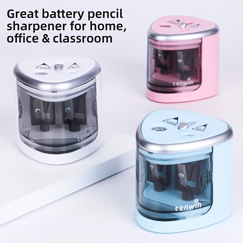 

Double-hole Electric Pencil Sharpener Semi-automatic Thick And Thin Two-hole Pencil Sharpener Machine Sharp Blade Battery-driven (battery Not Included)