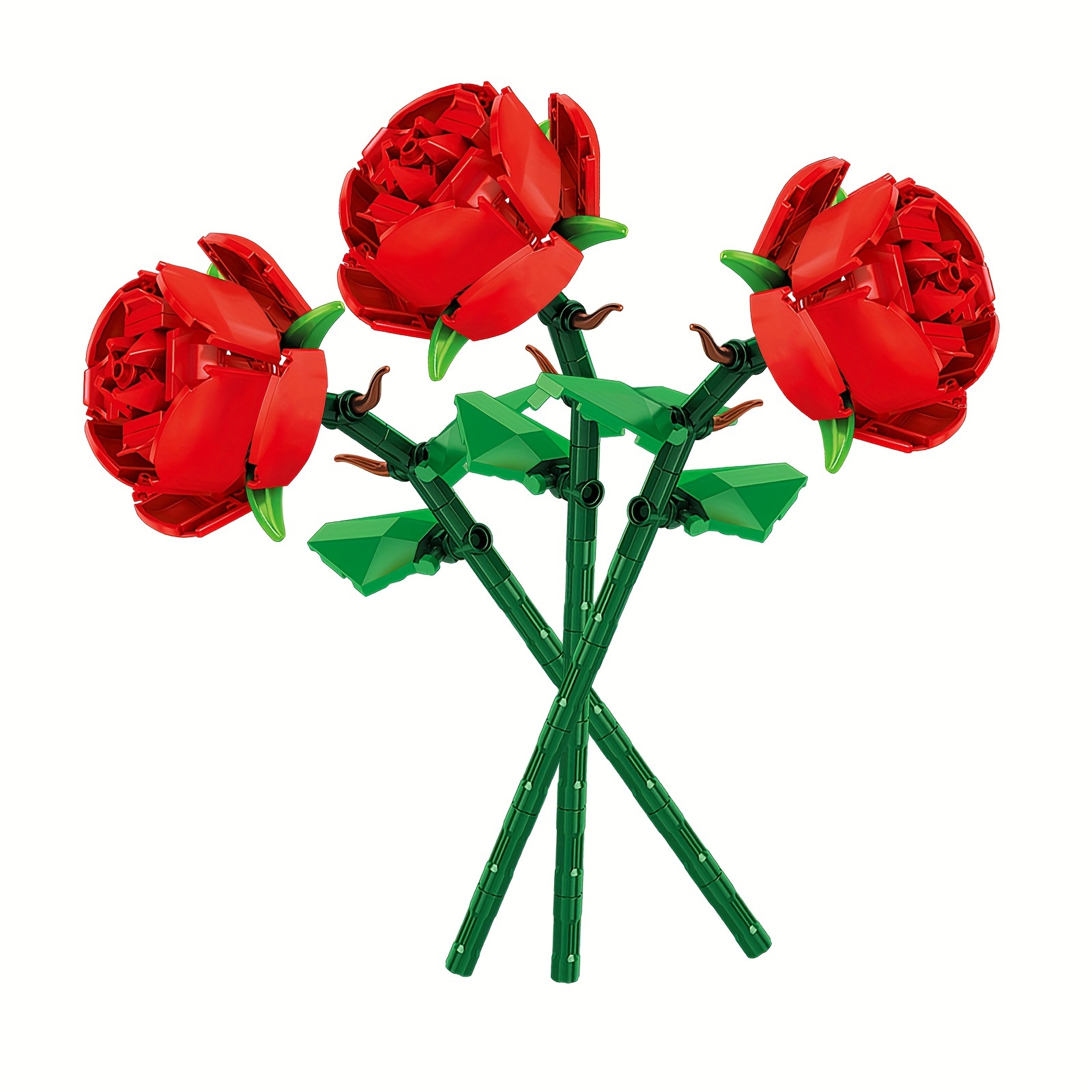  Juego de construcción de ramo de rosas con jarrón para adultos,  878 piezas de ramo de rosas bonsái compatible con Lego, juego de exhibición  de flores artificiales para decoración del hogar