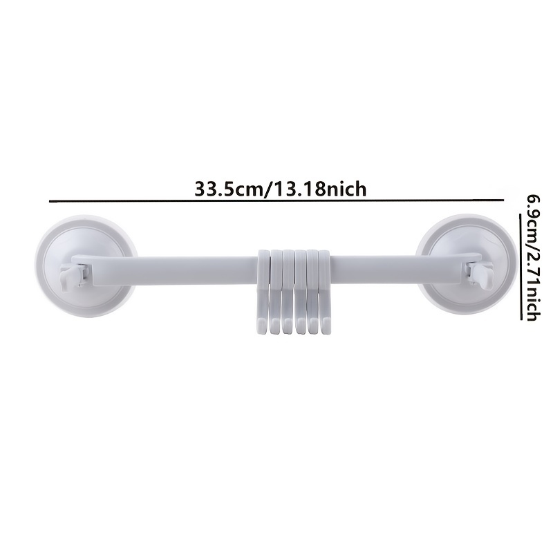 Adjustable Double Suction Cup Coat Hook Rack with 6 Hooks