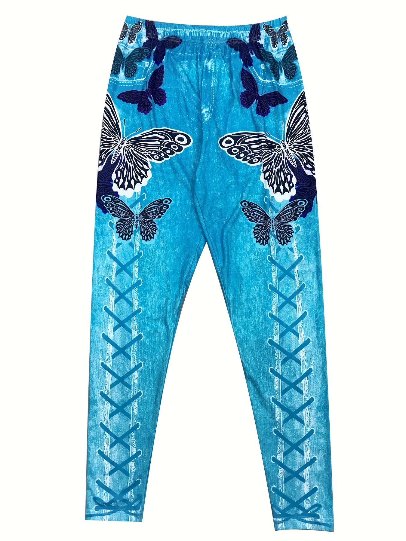 Girls Leggings in Butterfly Sky –