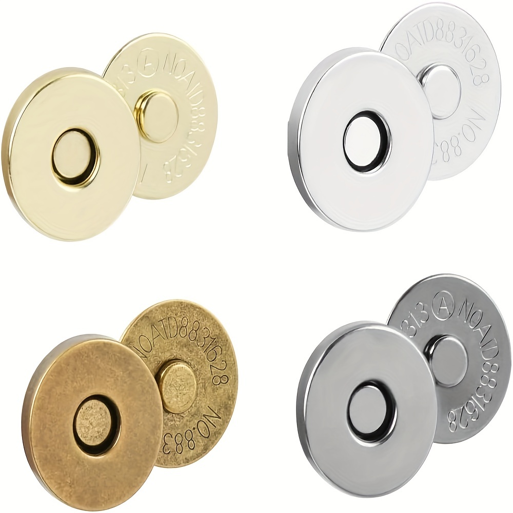 Magnetic Button Clasp, 14mm 18mm Magnetic Buttons Snap Button Magnetic  Clasp Bronze, Silver-20 Pcs