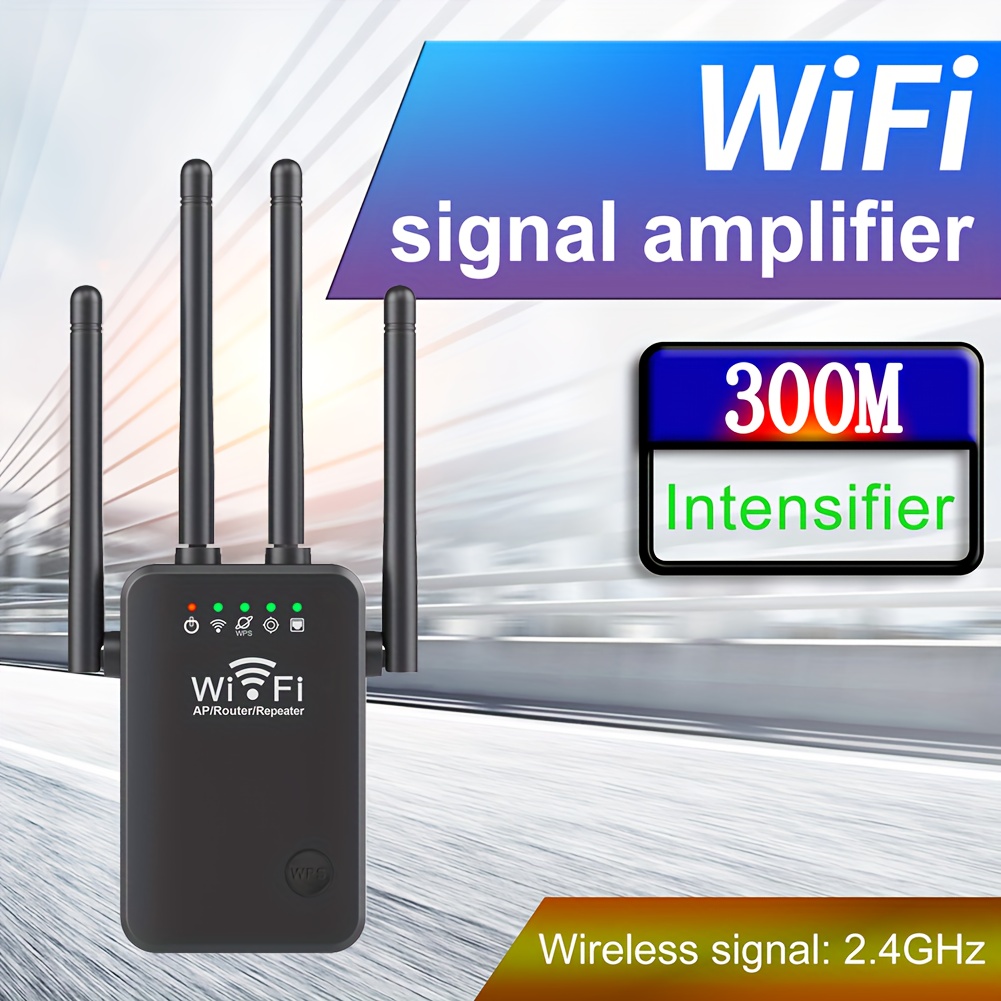 Répéteur WiFi, Booster d'Internet 300Mbps, 2.4GHz sans Fil, Amplificateur  de Signal du Réseau, AP/