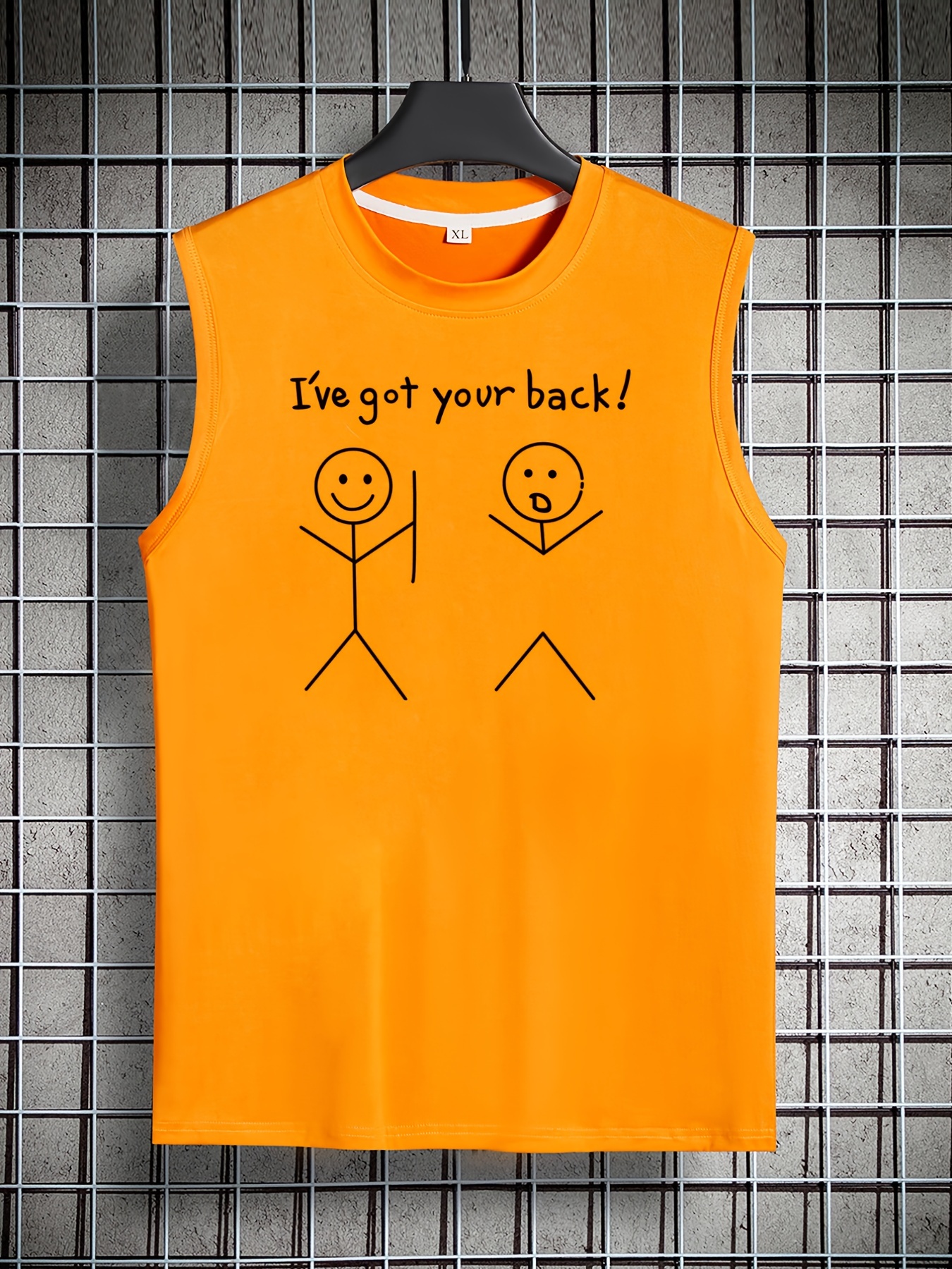 Men's I've Got Your Back Casual Oversized Tank Tops Fitness Training  Basketball Sports Vest Plus Size Sleeveless T-shirt For Spring And Summer