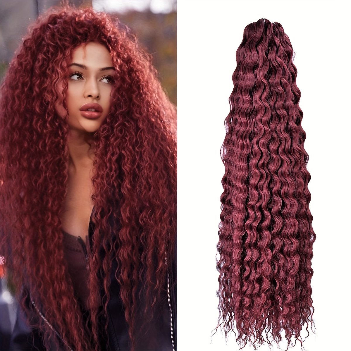 Curly Crochet Hair Wavy Crochet Hair Ombre Synthetic - Temu