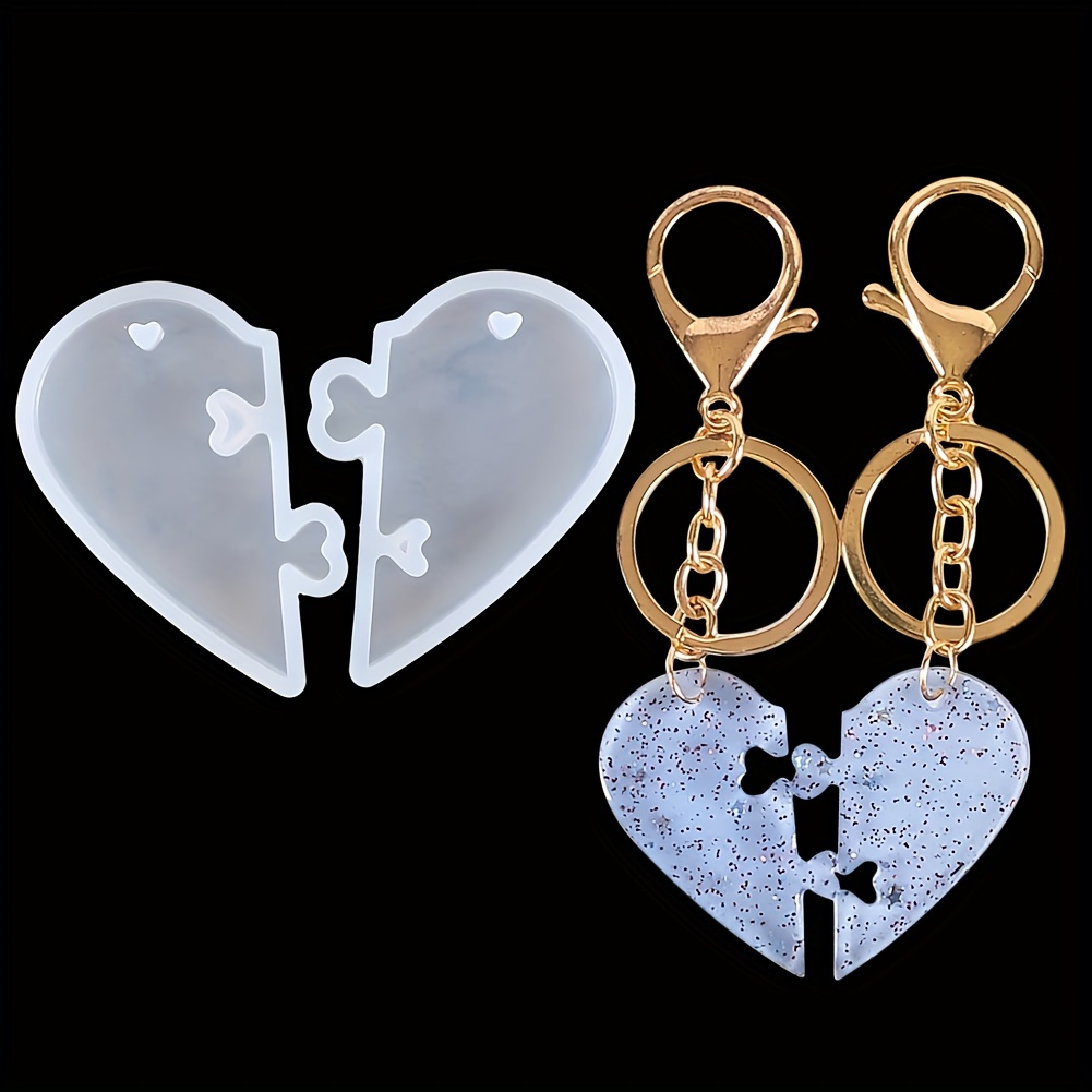  RFGHAC Moldes de silicona con diseño de corazón y manos con  texto en inglés I Love You, molde para llavero, collar, colgante,  joyería, llavero, molde de resina epoxi de silicona para