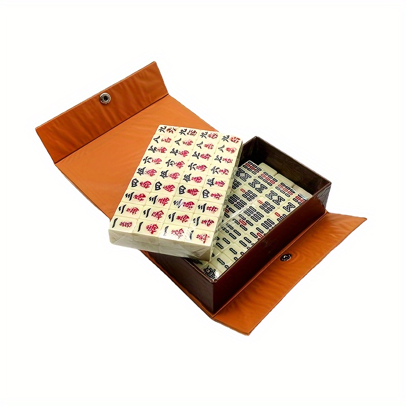 Mini Mahjong,Jogo Mahjong definido com mala madeira