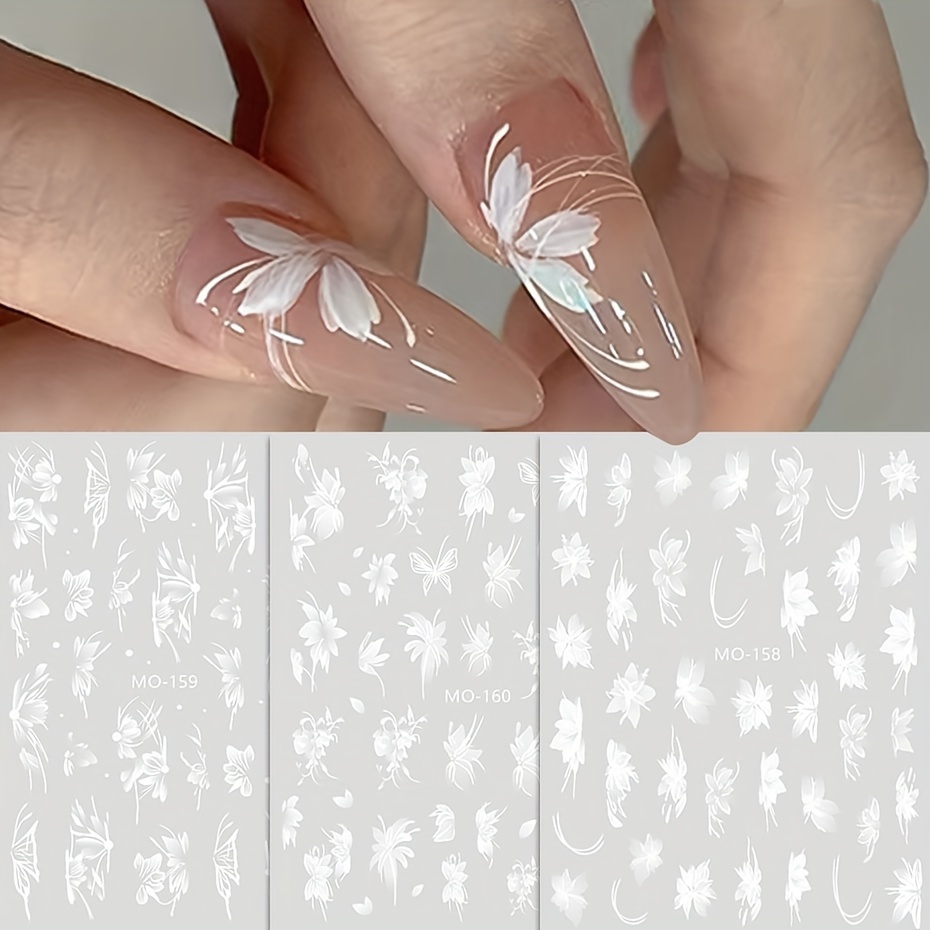 Lace Nail Foils Black White Flower Nail Art Foil Transfer Stickers Designer  Nail Foils Nail Art Supplies DIY Nail Art Foil Designs Flowers Nail Decals