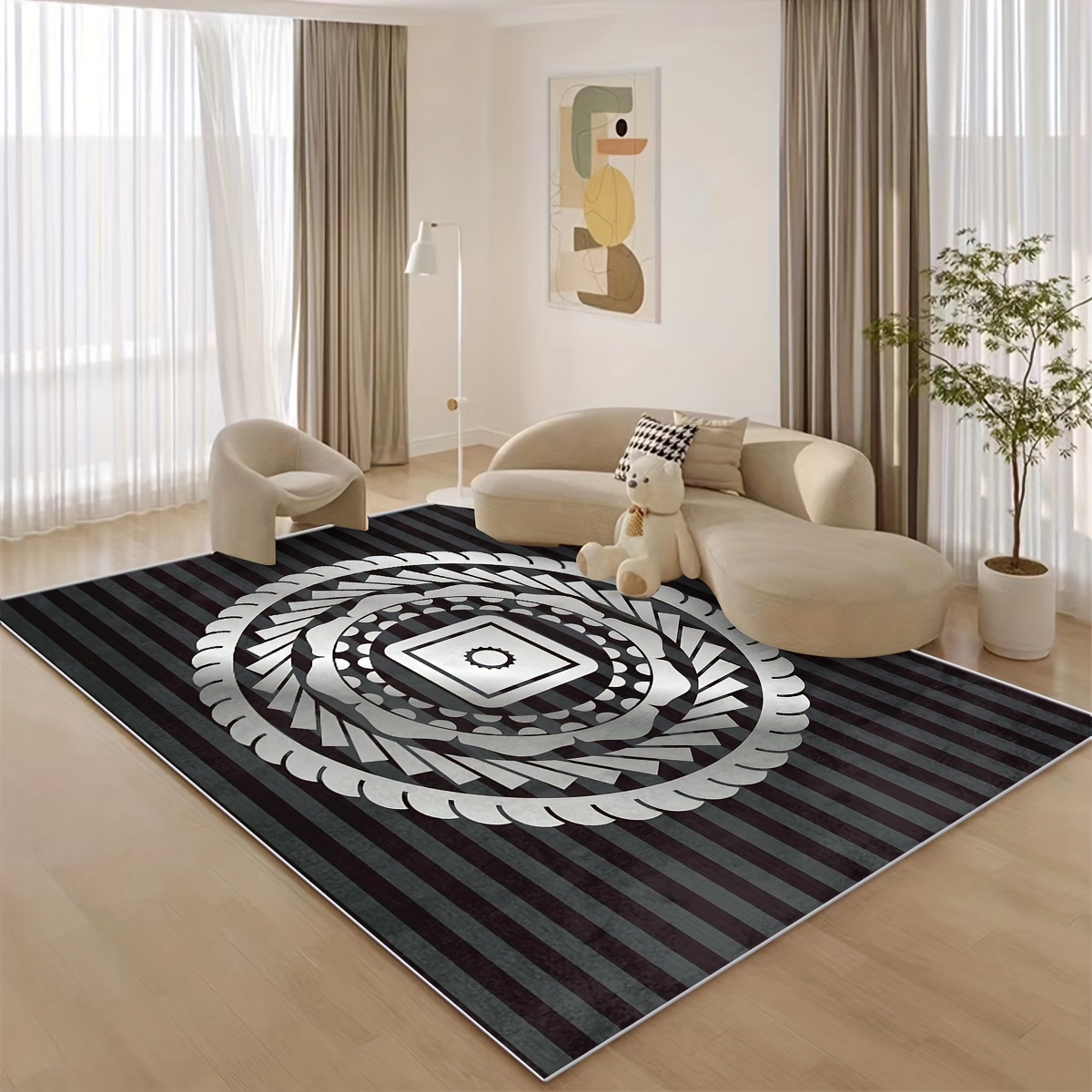 Boho Area Rug Geometric Rugs for Entryway Hallway Soft Indoor Carpet Floor  Mat