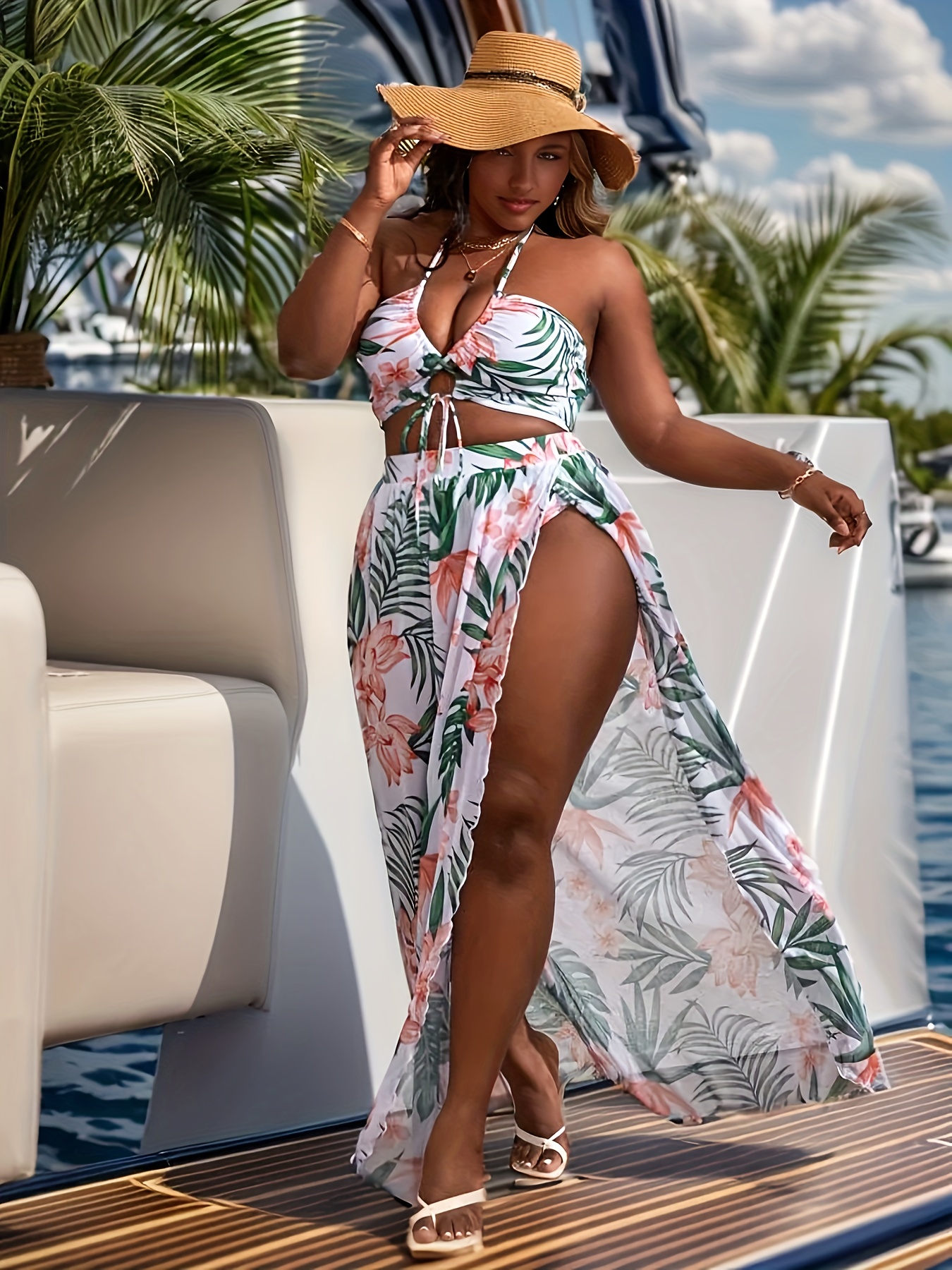 3 Piece Plus Size Swimsuit Temu