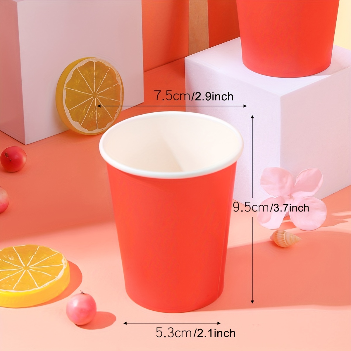 Pure Red Birthday Party Party Disposable Paper Cup, Disposable Coffee Cups, disposable Paper Cups Suitable For Hot Or Cold Drinks, Perfect Choice For  Restaurants,families, Offices And Coffee Shops - Temu