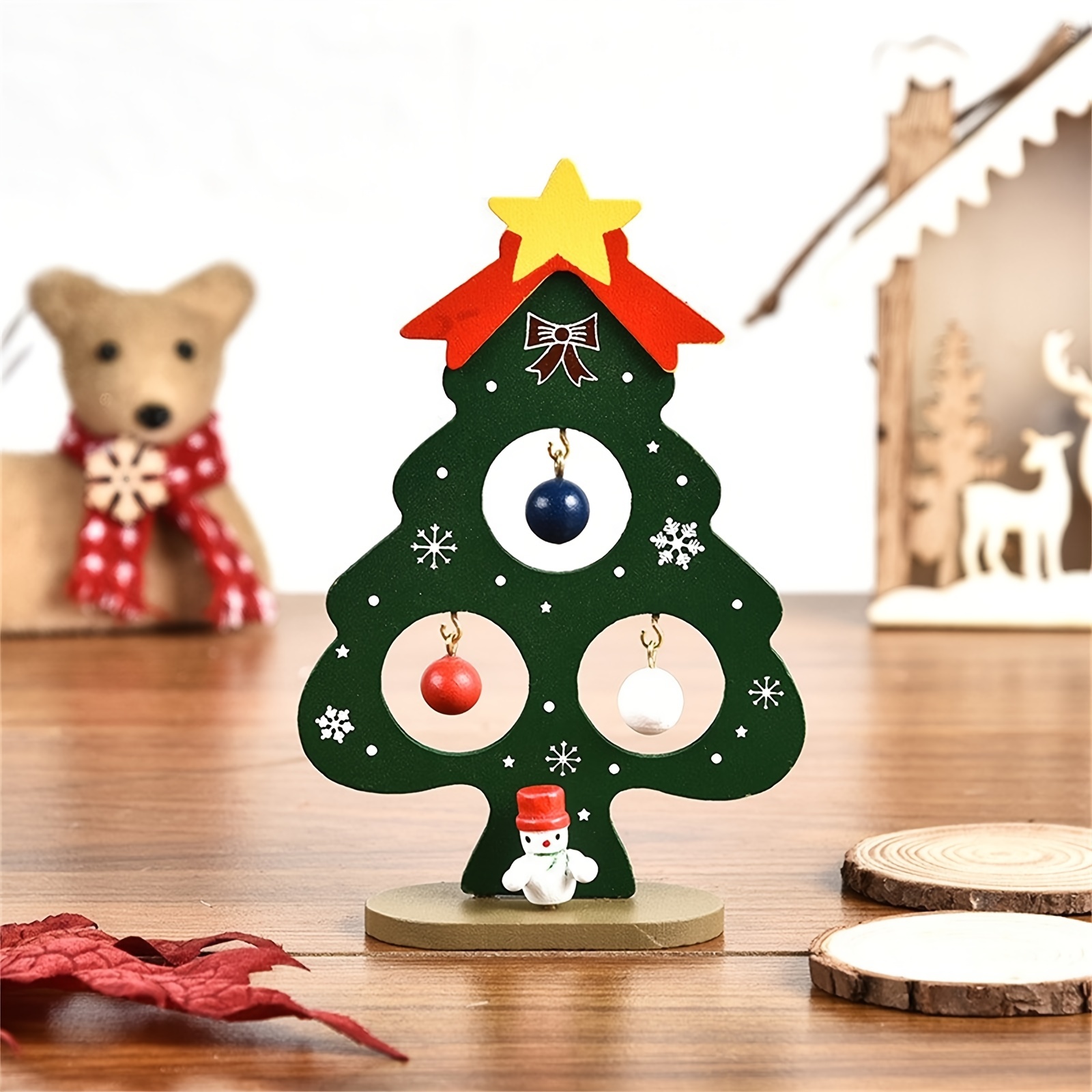 48 Pcs Christmas Ornaments Wooden Mini Christmas Ornaments Assorted With  Christmas Characters For Christmas Tree Decoration Holiday Party