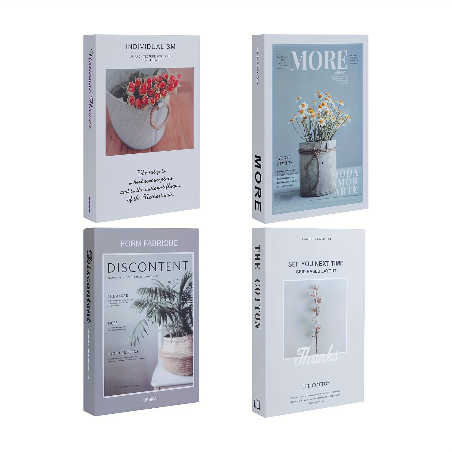  Hardcover Decorative Books for Home Decor, Coffee