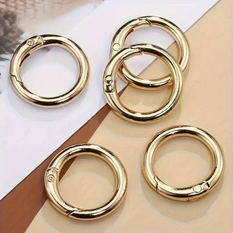 O ring O Shape Buckle Golden Spring Ring Round Clasps - Temu