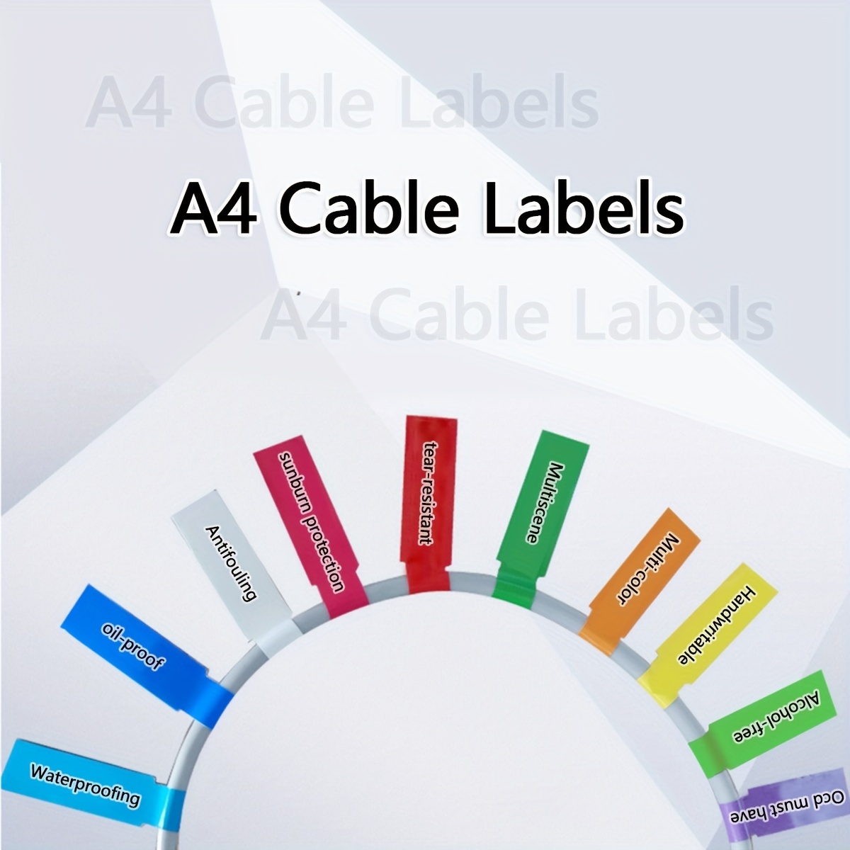 30pcs Etiquetas Cable En Forma P Impermeables Colores - Temu Chile