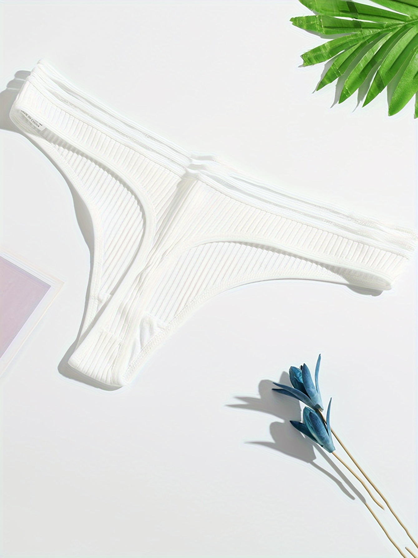 Solid Ribbed Thongs Soft Comfy Stretchy Intimates Panties - Temu