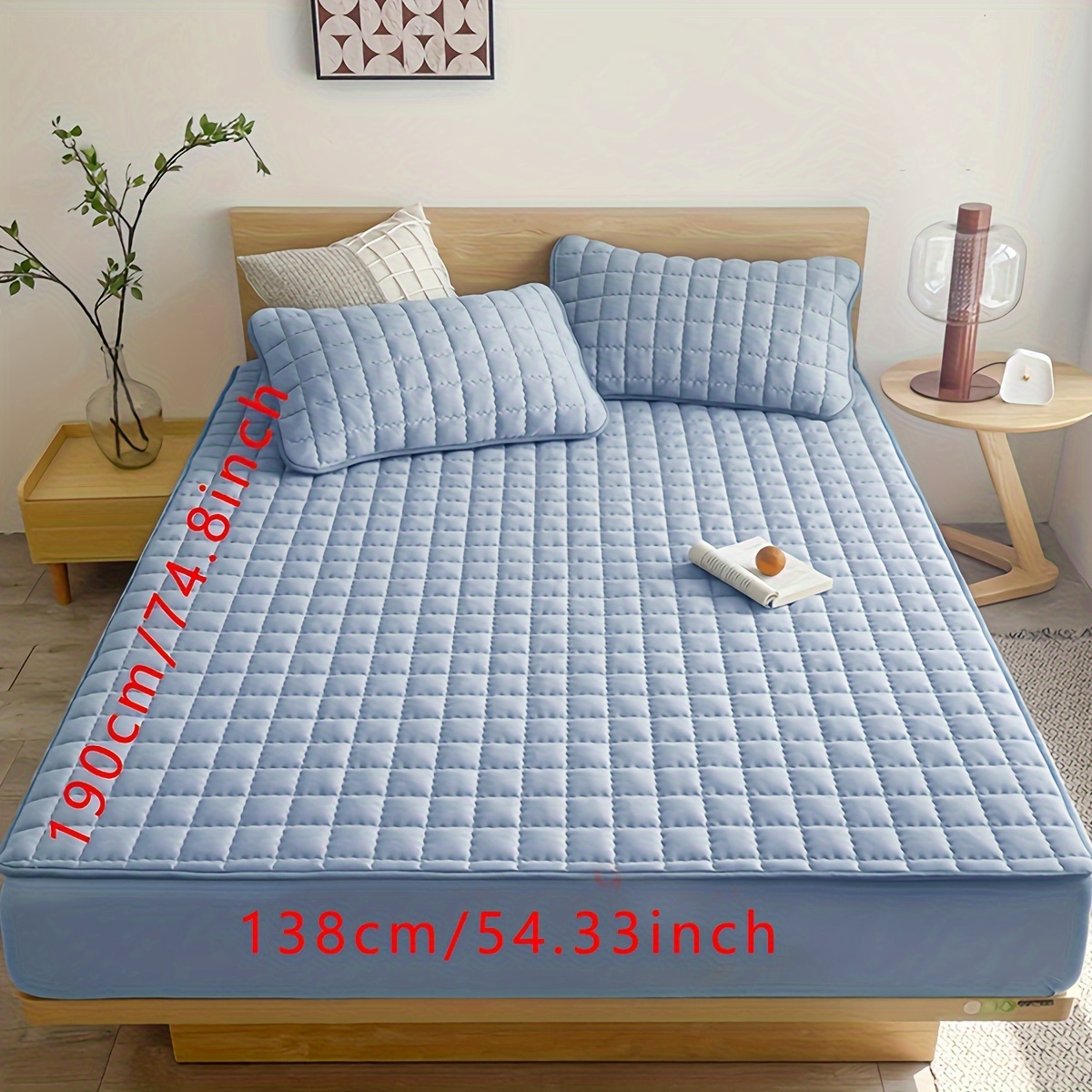 防水レイヤードボックスシーツ1枚（枕カバーなし） 通気性とノイズフリーのベッドカバー 肌に優しく快適なマットレスプロテク Temu Japan