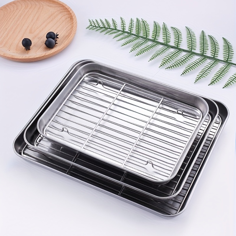 1set Stainless Steel Cooling Rack & Tray