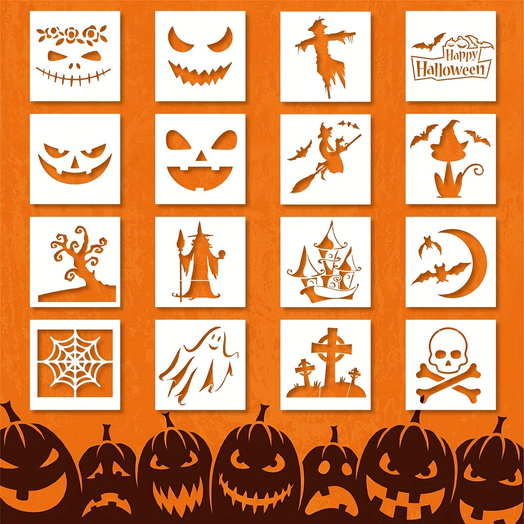 DIY Art Reusable Stencil Silhouette Halloween Jack O Lantern