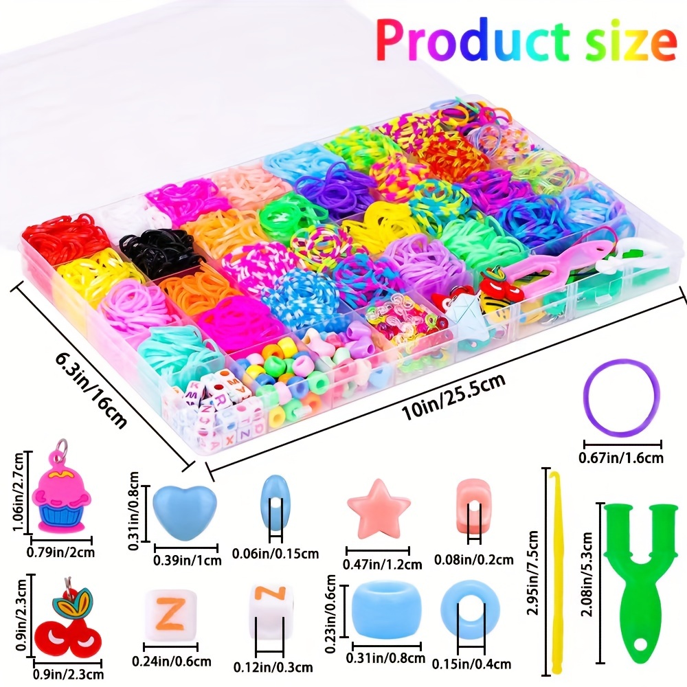 2700+ Loom Bands Kit, 32 Colors Rubber Twist DIY Refill Bracelet Making Kit  With Beads Accessories For Girls Boys Starter Gift Jewelry Making Craft Su