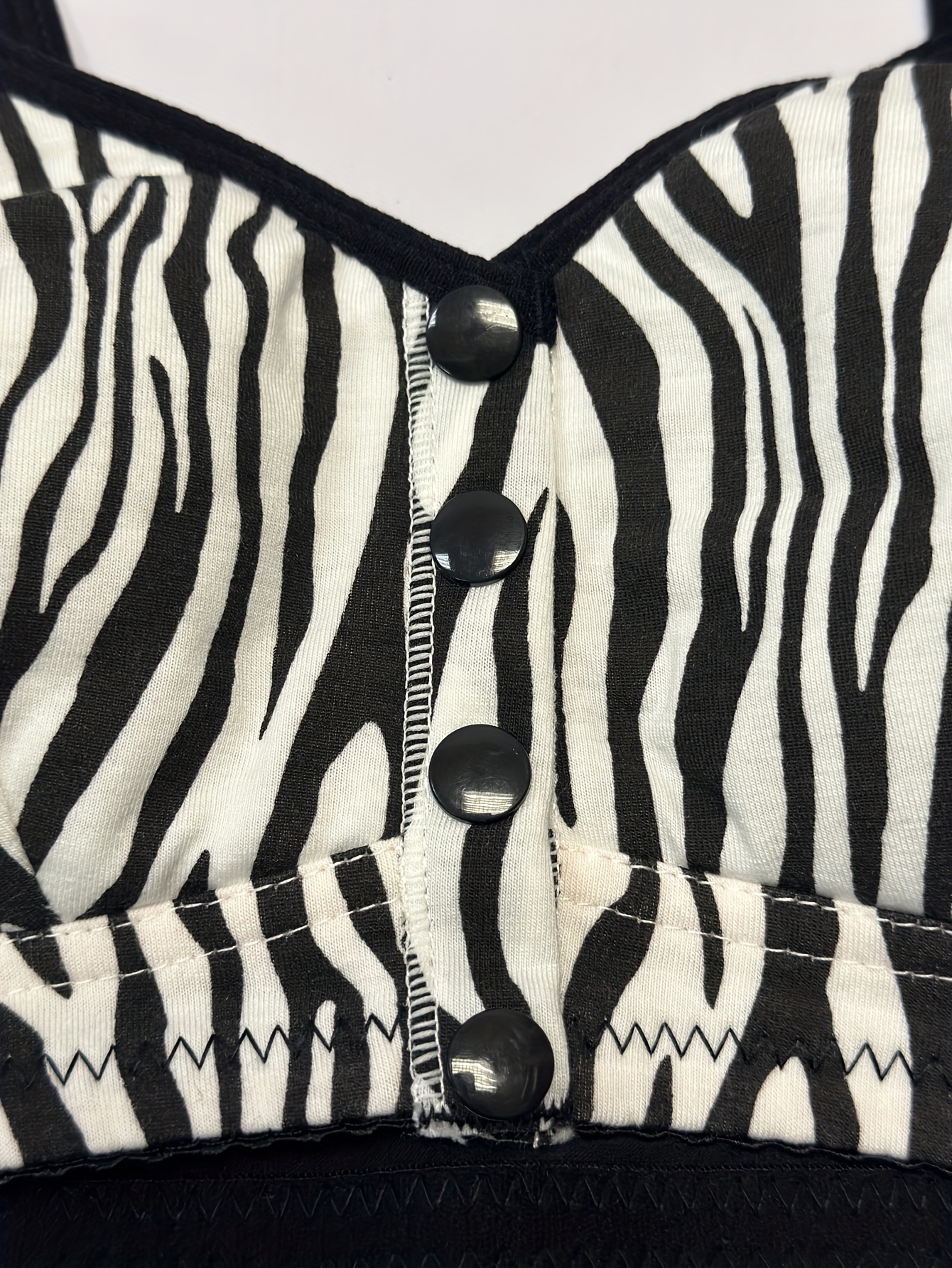 Simple Zebra Print Button Front Bra Comfy Breathable Bra - Temu Canada