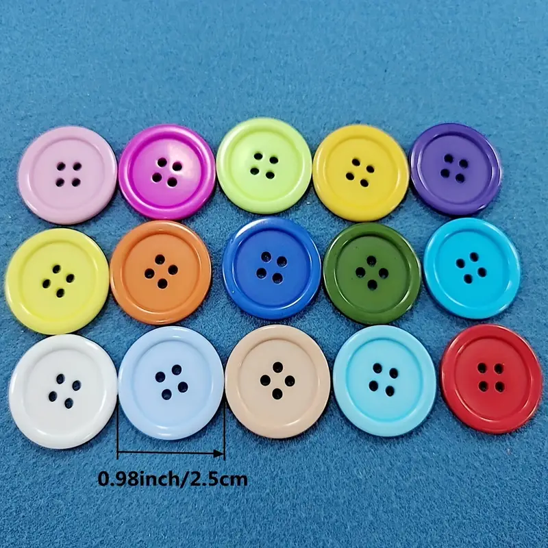 Mixed Colors Four Holes Round Resin Big Buttons Overcoat - Temu
