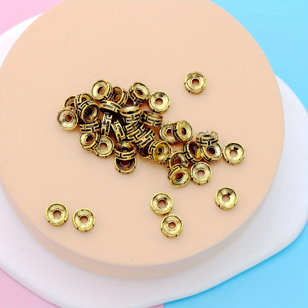 Diy Jewelry Gold Spacer Beads  8mm Gold Plated Spacer Beads