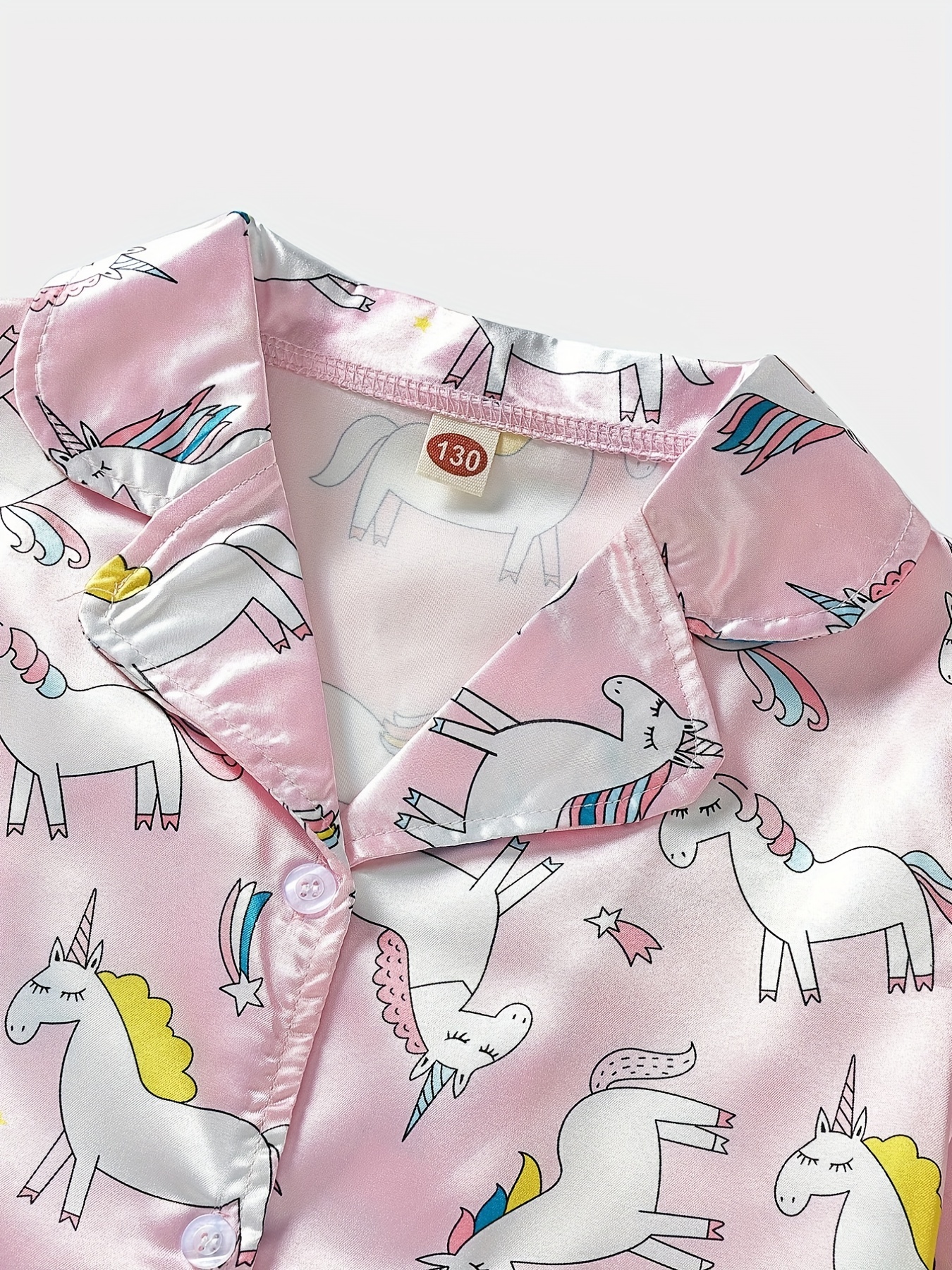 Girls Comfortable Pajamas Outfit Cute Rainbow Unicorn - Temu Canada