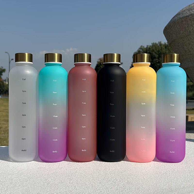 Water Bottles with Time Maker, BPA-Free Plastic Water for Men