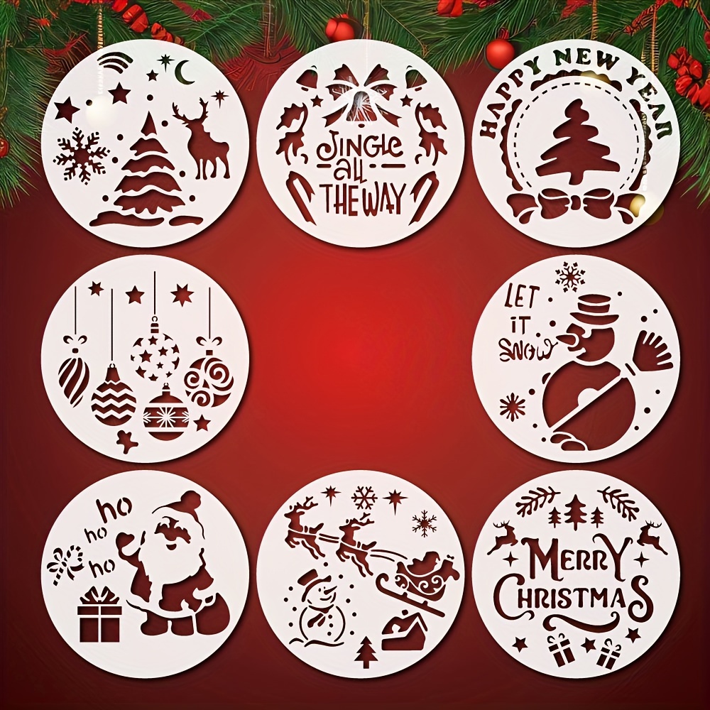 Christmas Stencils Reusable Winter themed Circular Stencils - Temu