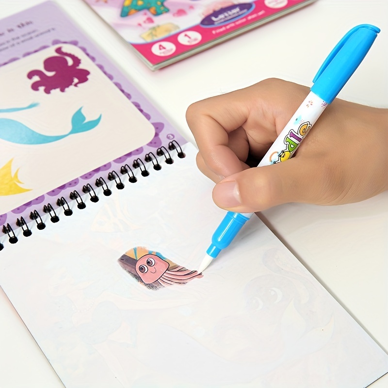 Chok Magic Water Coloring Book for Kids Toddlers Water Magic Books Water  Painting Books Magic Painting Books Set Activity Books with Pen Reusable
