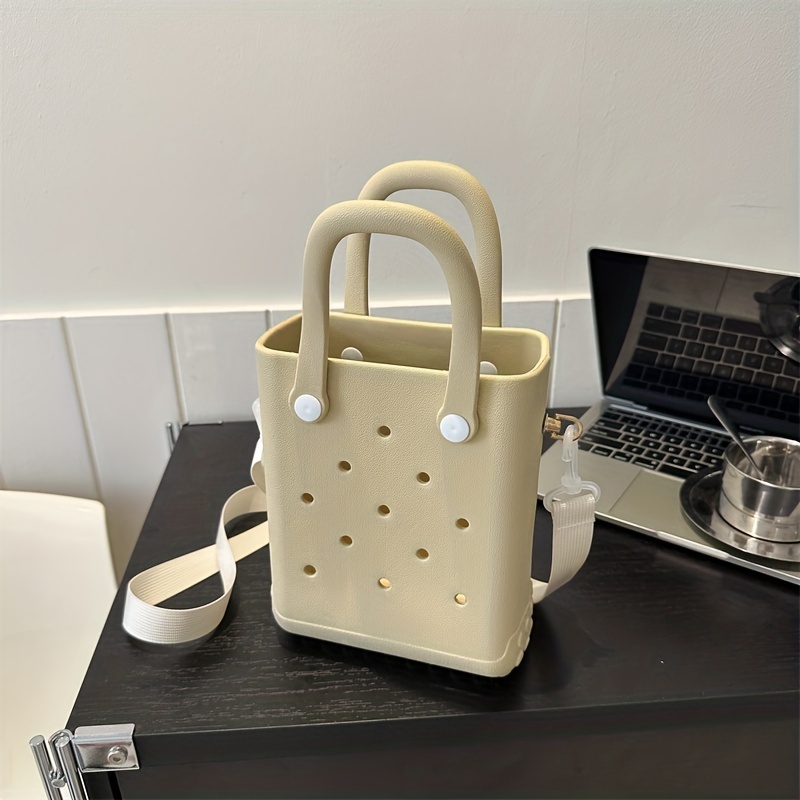 Simple Solid Color Small Eva Bag, All-match Handbag for Beach, Portable Storage Bag,Tote Bag for Women,Temu