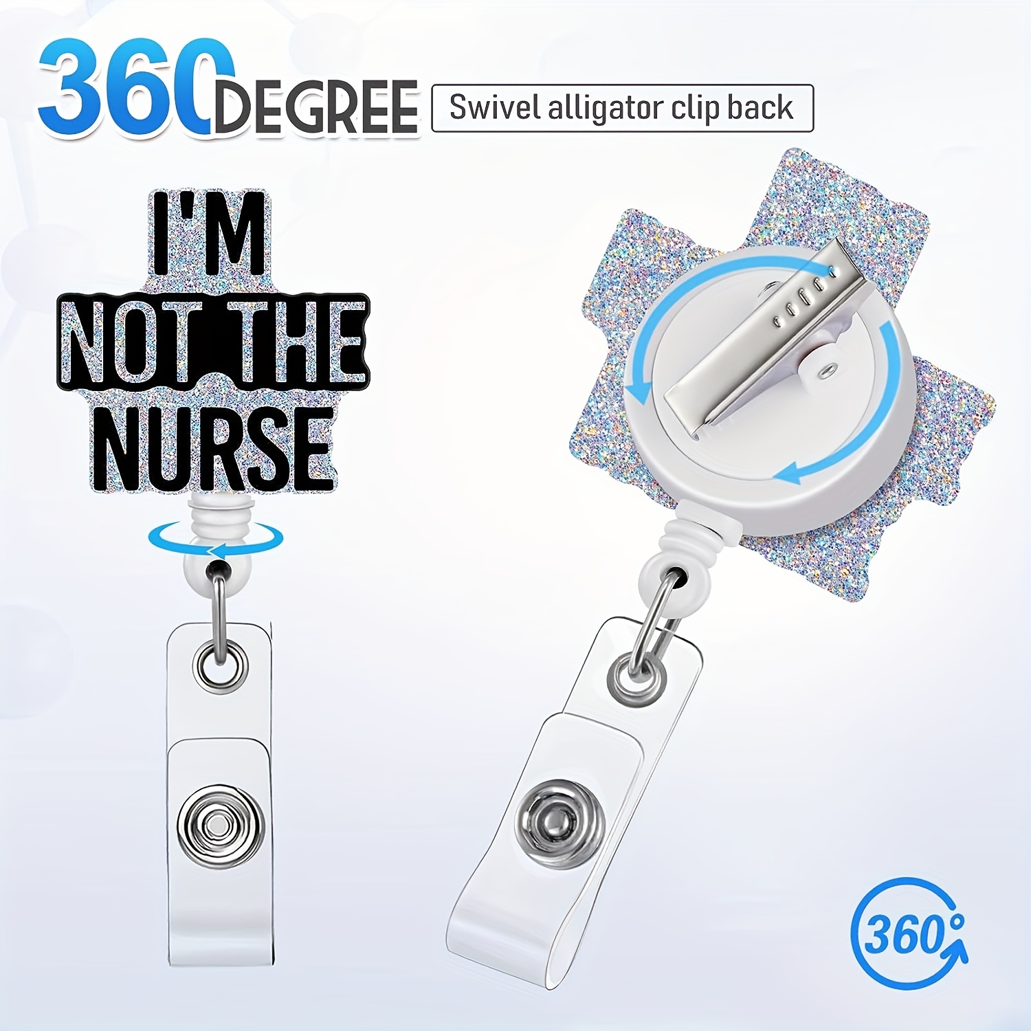 1pc Retractable Badge Reel with Clip for Nurse Nursing Name Tag Card, Cute Funny Retractable Badge Reel for Nursing Student Doctor RN LPN Medical