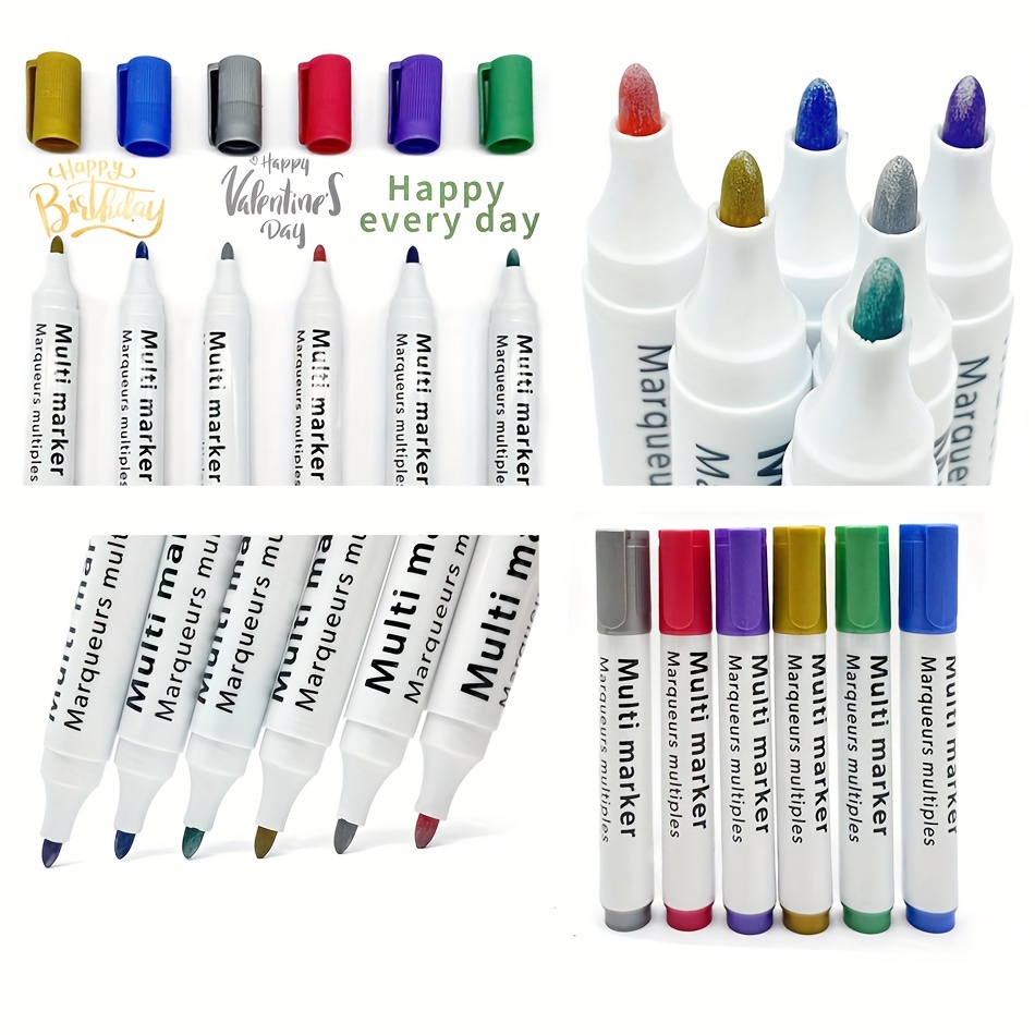 12pcs Acrylic Glitter Markers Paint Pens, Rock Painting Pens