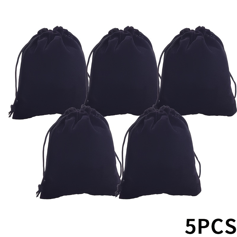 Shintop 10pcs Velvet Drawstring Bags Wedding Gift Bags Velvet Cloth Jewelry  Pouches (Black)