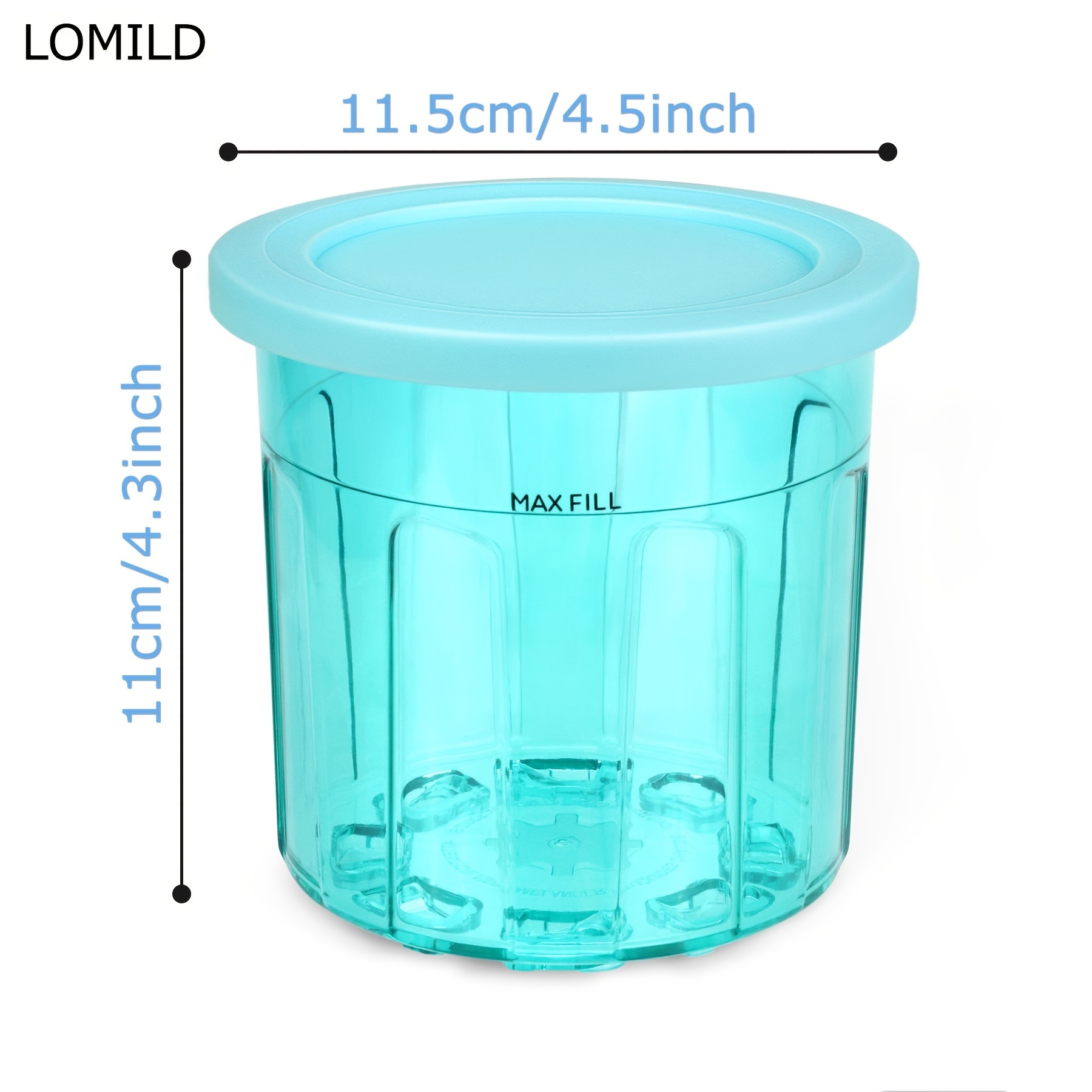 LOMILD Containers Replacement For Ninja Creami Pints And Lids,16oz Cups  Compatible With Ninja NC301 NC300 NC299, Dishwasher Safe - 4pcs