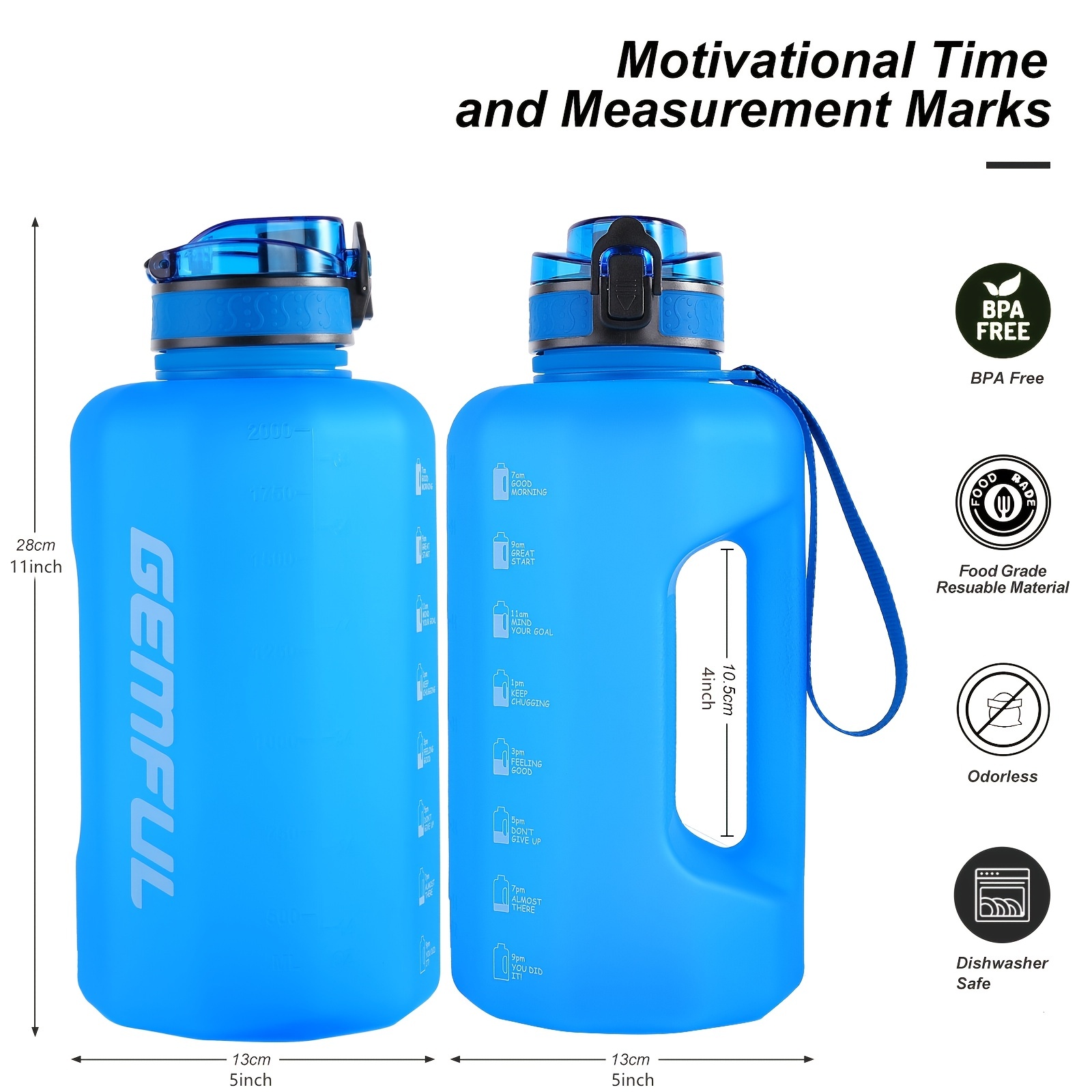 2.2L Drink Bottle Big Water Capacity Workout hydration Drink
