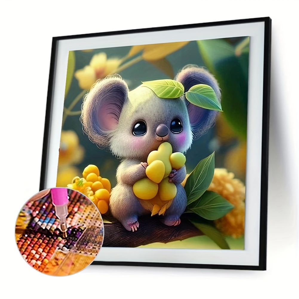 1pc diy artificial diamond painting 7 9 11 8 inch 20 30cm cartoon little mouse pattern anime art painting handmade gift without frame