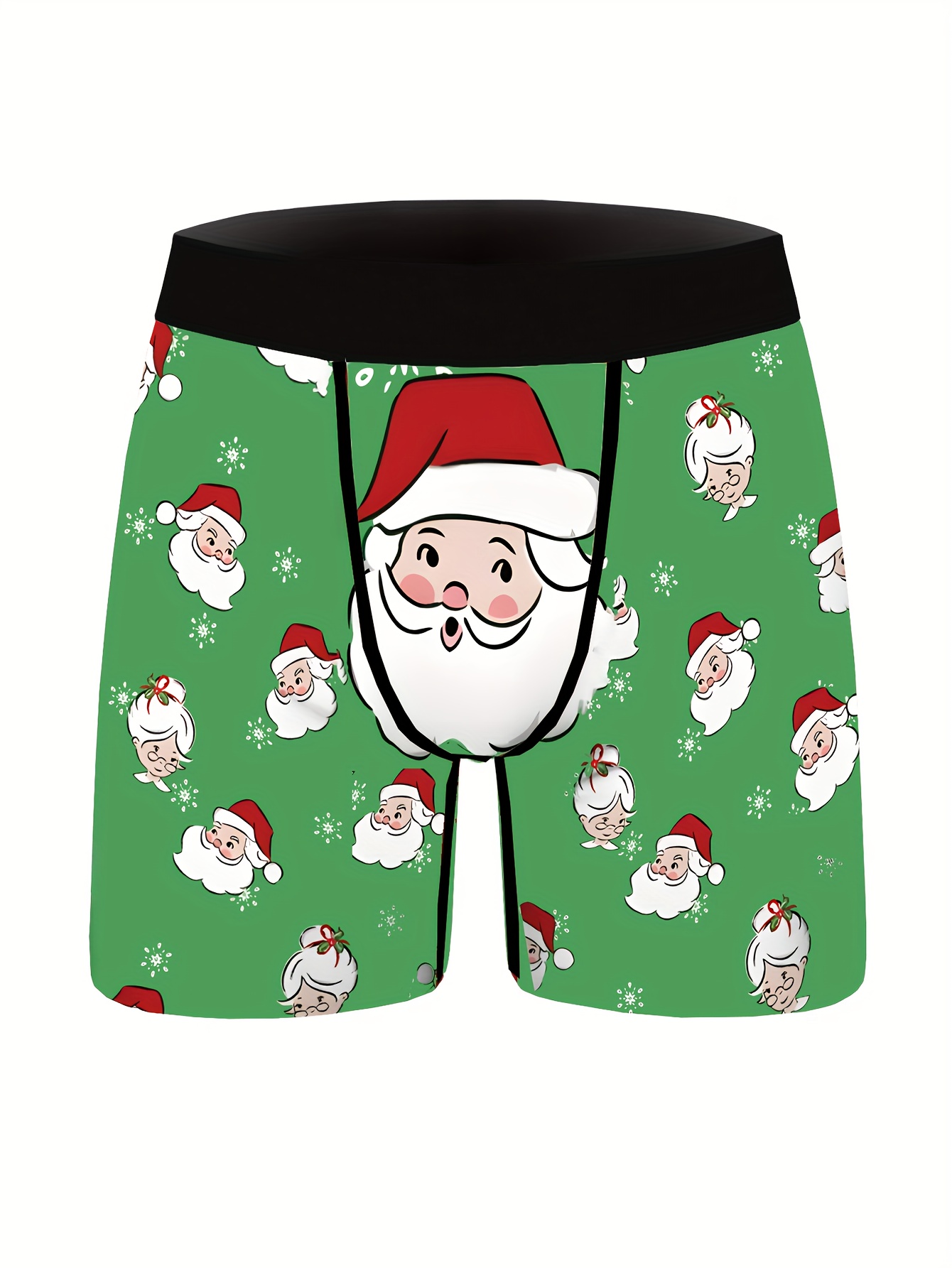 Christmas Santa Claus Print Men's Graphic Long Boxer Briefs - Temu