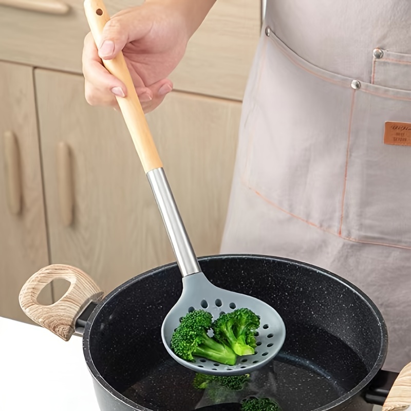 Stainless Steel Wooden Handle Teppanyaki Shovel Non-Slip Frying