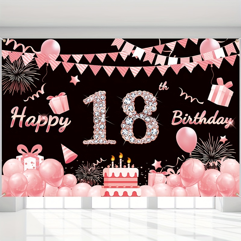  Decoraciones de cumpleaños número 18 para niñas, decoraciones  de cumpleaños de 18 para niñas, globos de números 18, decoraciones de  fiesta de cumpleaños de 18 : Hogar y Cocina