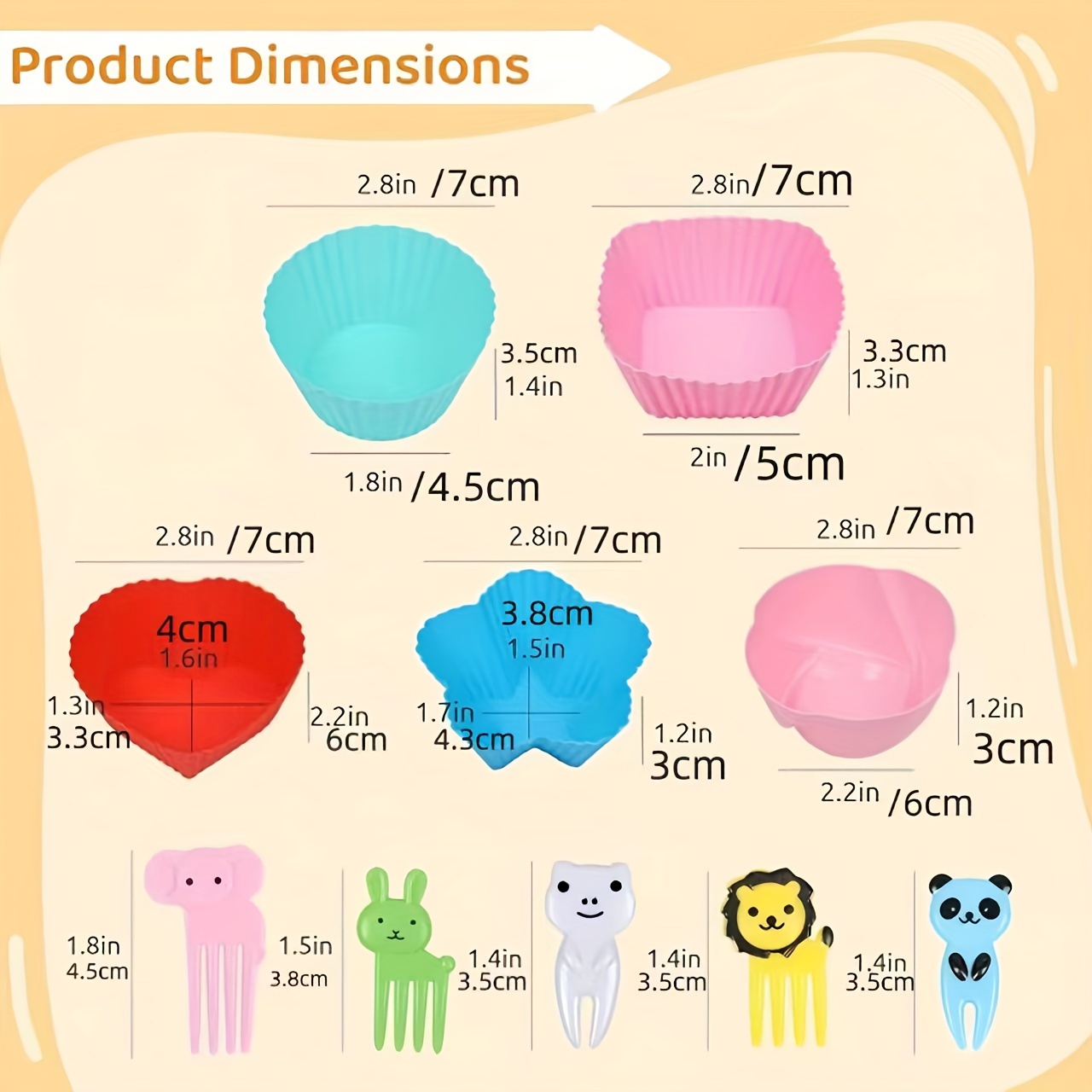 40pcs/set, 30pcs Silicone Lunch Box Divider Bento Box Accessories Silicone  Cupcake Liner, Bento Box Accessories With 10 Pcs Fruit Fork, Dessert Fork H