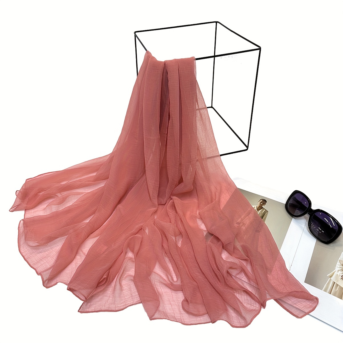 Breathable Gauze Scarf Hijab Solid Shawl Turban Sunscreen