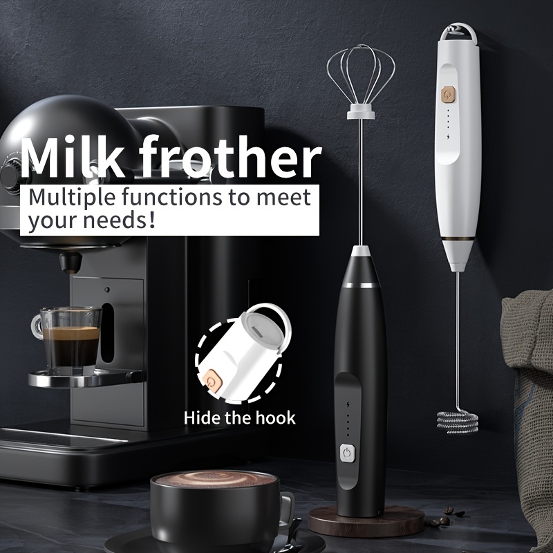 1pc Plastic Milk Frother, Modern White Portable Battery Operated Whisk For  Kitchen