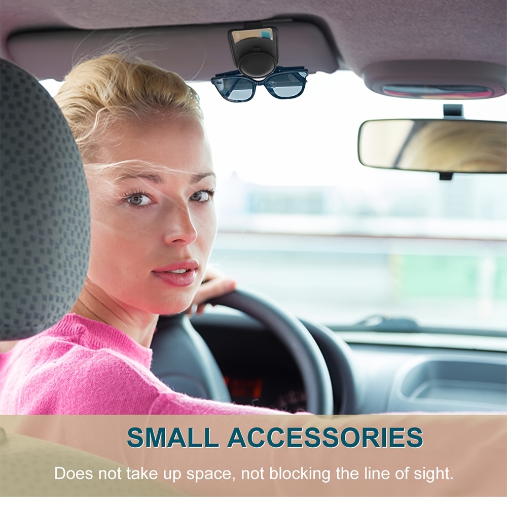  Sunglass Holder for Car Visor Sunglasses Clip Magnetic Leather  Glasses Eyeglass Holder Interior Car Accessories for Woman Man - 2 Packs  Gray : Everything Else