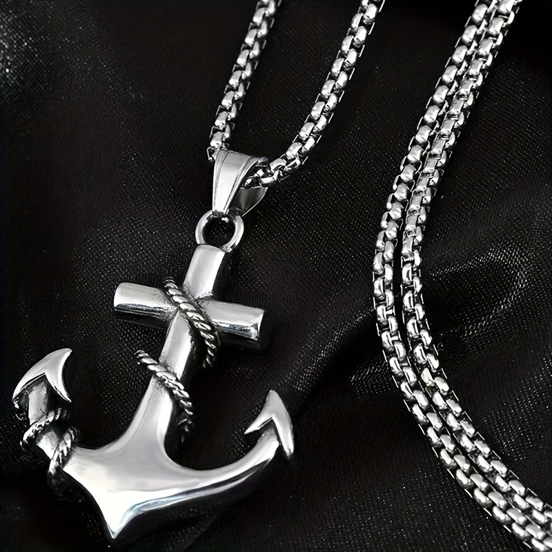 Stainless Steel Anchor Pendant Men Women Personality Punk Necklace Vintage  Boat Hook Pendant Jewelry Gift - AliExpress