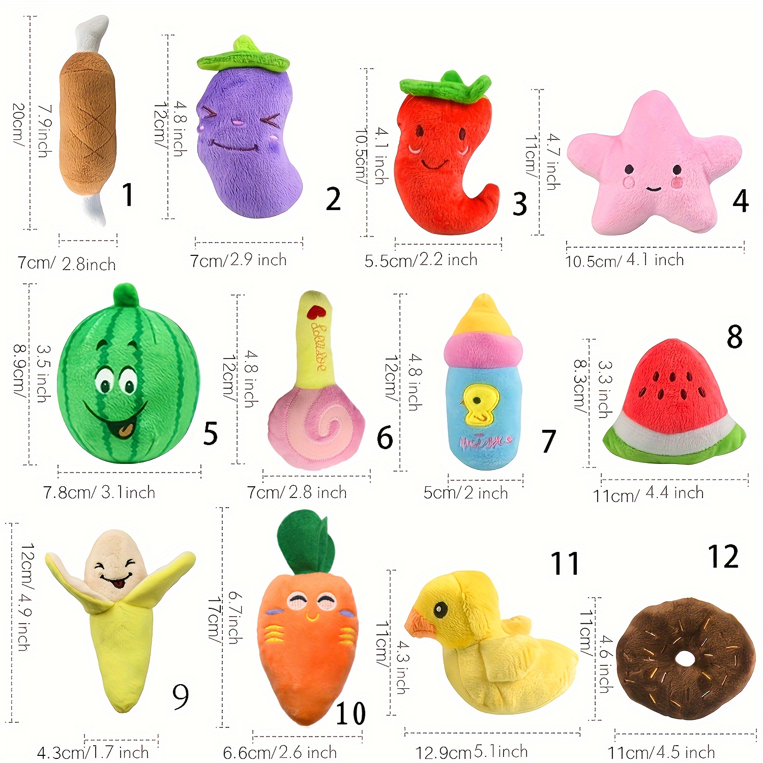 1pc Dog Toy Cartoon Fruit Shaped Squeaky Toy Durable Cute Plush Toy For  Pets, Vegetable Shape For Cat Entertainment