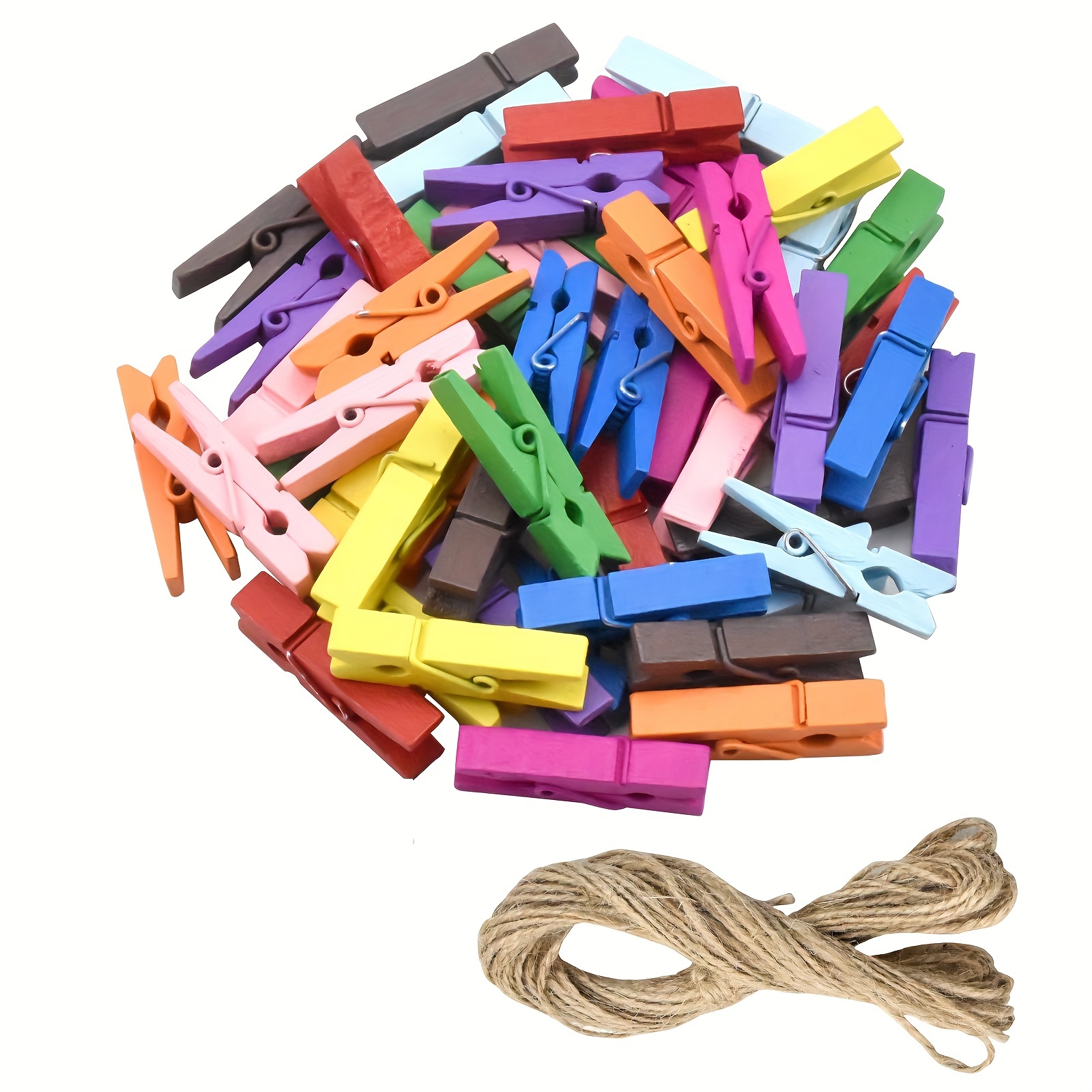 50pcs Sturdy Colored Wooden Mini Small Tiny Clothespins For Dry Laundry On  Clothesline, Bag Clips, Crafts, Photos, Home, School, Arts Crafts Decor