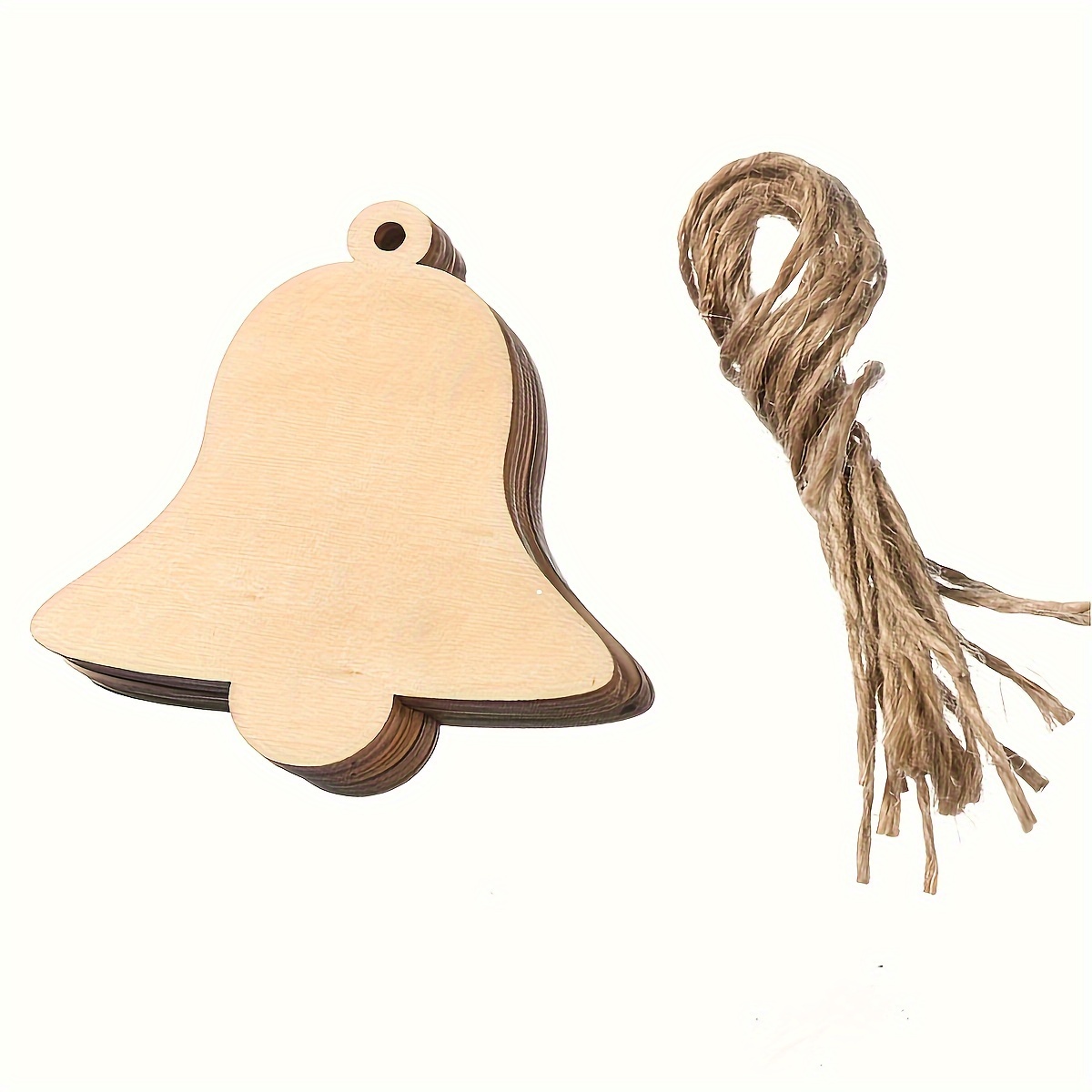 Bell Wooden Pendant Wooden Hanging Blank Wooden - Temu