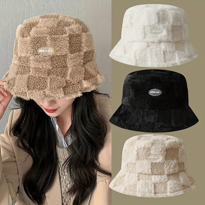 70s Vintage White Fuzzy Wool Bucket Hat 